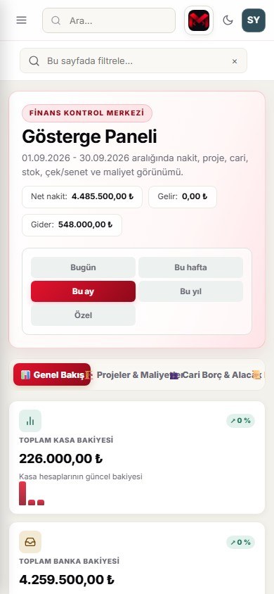 Maks Muhasebe ve İnşaat Takip mobil ekran
