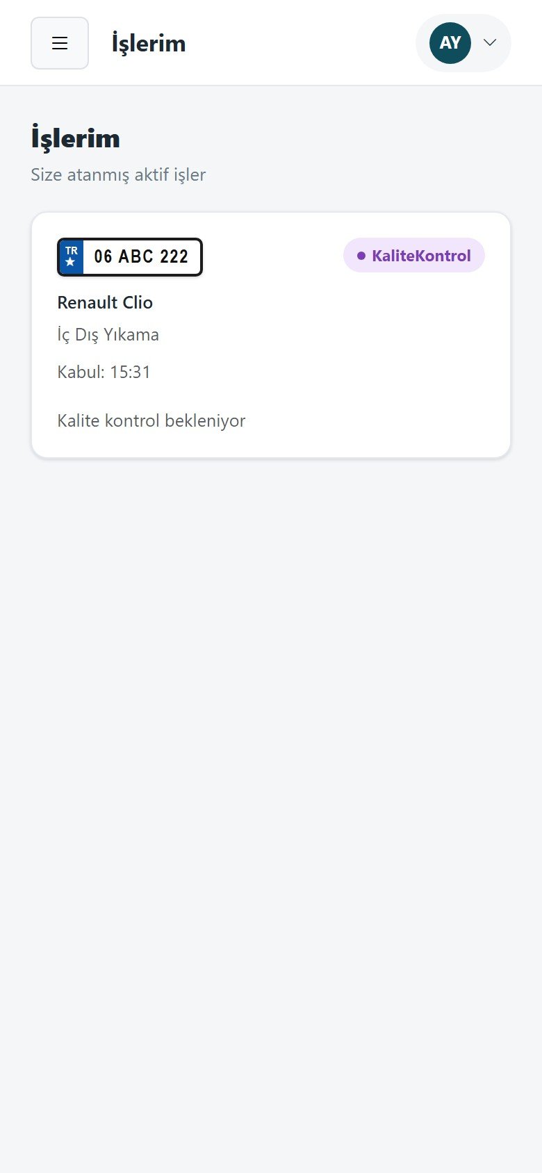 Maks Oto Yıkama Yönetim Programı mobil ekran